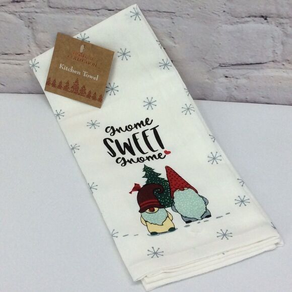 4 Pc Kitchen Set “Gnome Sweet Gnome” Christmas 2 Towels/1 Oven Mitt/1 Pot Holder - Picture 6 of 8